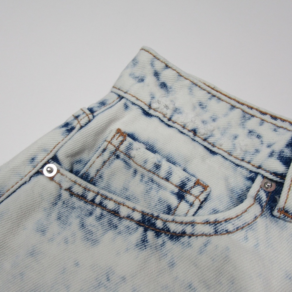 Wild Fable Acid Wash Split Front Denim Skirt Size 4 - Picture 7 of 16